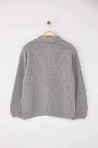 TRENDYOLMİLLA More Sustainable Gray Knitwear Sweater - Image 9