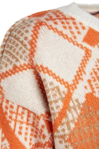 TRENDYOLMİLLA Ecru Soft textured Wide Pattern Crop Baklava Patterned Knitwear Sweater - Image 6