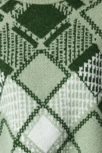 TRENDYOLMİLLA MINT Soft textured Wide Pattern Crop Baklava Patterned Knitwear Sweater - Image 3