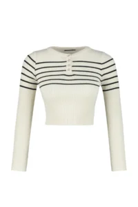 TRENDYOLMİLLA Stone Crop Striped Knitwear Sweater - Image 7