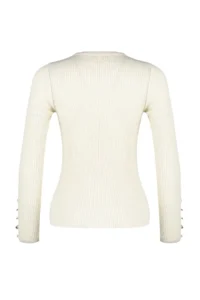 TRENDYOLMİLLA Stone Plain Sleeves Button Detailed Basic Knitwear Sweater - Image 8