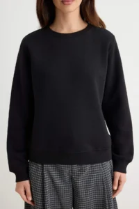 TRENDYOLMİLLA Gray Melange Black 2 Sets Pack Thick Regular Pattern Basic Knitting Sweatshirt with Fleece Inside - Image 6