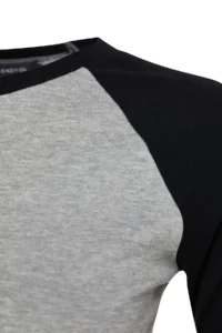 TRENDYOLMİLLA Gray Raglan Sleeve Rib Fitted Baseball Crop Knitting T-Shirt - Image 7