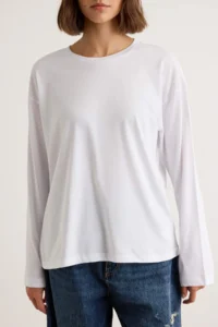 TRENDYOLMİLLA WHITE 100% Thick Cotton Basic Crew Neck Oversized/Wide Pattern Knitting T-Shirt - Image 3