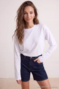 TRENDYOLMİLLA WHITE 100% Thick Cotton Basic Crew Neck Oversized/Wide Pattern Knitting T-Shirt - Image 5