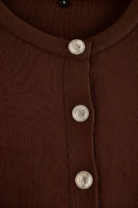 TRENDYOLMİLLA Brown Crop Knitwear Bottom - Top Set - Image 6