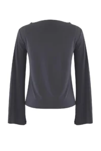 TRENDYOLMİLLA Anthracite relaxed/Rahat Pattern Spanish Arm Flexible Knitting Blouse - Image 7