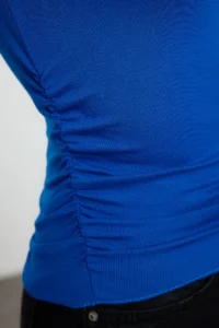 TRENDYOLMİLLA Saks BLUE Saks BLUE Fitted/Body-Setting Gather/Drape Detailed Flexible Knitting Blouse - Image 4