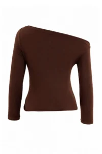 TRENDYOLMİLLA Brown Ruffle/Drape Detailed Fitted/Fitting Long Sleeve Flexible Knitting Blouse - Image 7