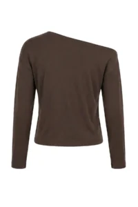 TRENDYOLMİLLA Brown Modal More Sustainable Boat Neck relaxed/Rahat Cut Premium Knitting Blouse - Image 6