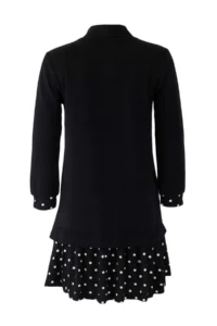 TRENDYOLMİLLA Black Thessaloniki High Neck Polka Dot Mini Knitting Dress - Image 8