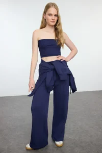 TRENDYOLMİLLA NAVY BLUE  Knitting Tracksuit - Image 2