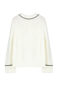 TRENDYOLMİLLA Ecru Wide Pattern Biye Detailed Knitwear Sweater - Image 7