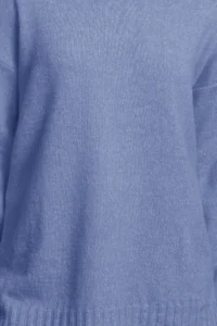TRENDYOLMİLLA Indigo Woolly Boat Neck Basic Knitwear Sweater - Image 4