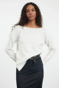 TRENDYOLMİLLA Stone Woolly Boat Neck Basic Knitwear Sweater