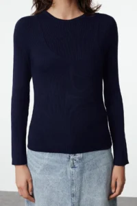 TRENDYOLMİLLA NAVY BLUE Basic 2 Sets Knitwear Sweater - Image 3