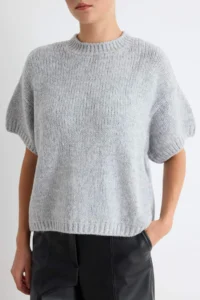 TRENDYOLMİLLA Gray Wide Pattern Soft textured Knitwear Sweater - Image 4