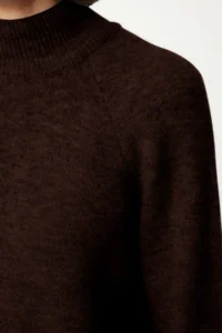 TRENDYOLMİLLA Brown Woolly High Neck Knitwear Sweater - Image 4