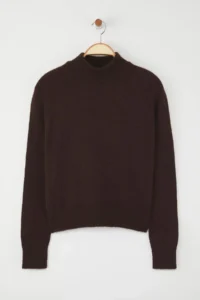 TRENDYOLMİLLA Brown Woolly High Neck Knitwear Sweater - Image 6