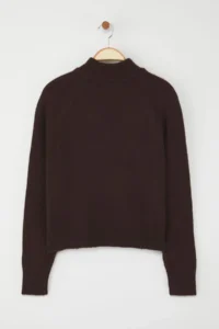 TRENDYOLMİLLA Brown Woolly High Neck Knitwear Sweater - Image 7