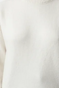TRENDYOLMİLLA Ecru Oversized Woolly Basic Knitwear Sweater - Image 4