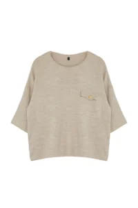 TRENDYOLMİLLA Beige Pocket Detail Knitwear Sweater - Image 8