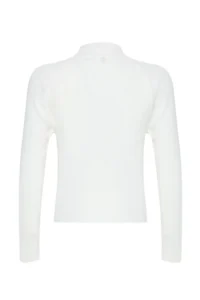TRENDYOLMİLLA Ecru Button High Neck Detailed Thin Fitted/Bodysuit hugging Knitwear Sweater - Image 7