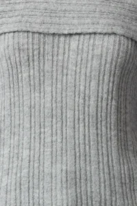 TRENDYOLMİLLA Gray Soft textured Carmen Collar Knitwear Sweater - Image 7