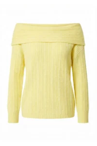 TRENDYOLMİLLA Yellow Soft textured Carmen Collar Knitwear Sweater - Image 6
