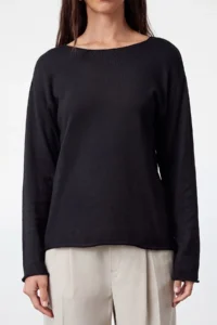 TRENDYOLMİLLA Black Cotton Thin Knitwear Sweater - Image 3