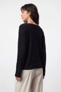 TRENDYOLMİLLA Black Cotton Thin Knitwear Sweater - Image 5