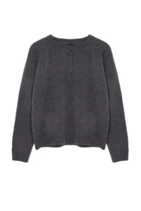TRENDYOLMİLLA Anthracite Soft textured Button Detailed Knitwear Sweater - Image 6
