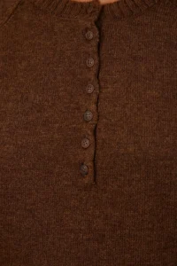 TRENDYOLMİLLA Brown Soft textured Button Detailed Knitwear Sweater - Image 4