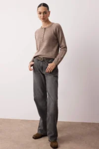 TRENDYOLMİLLA Mink Soft textured Button Detailed Knitwear Sweater - Image 2