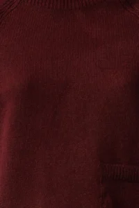 TRENDYOLMİLLA Burgundy Pocket Detail Soft textured High Neck Knitwear Sweater - Image 3