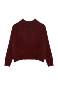 TRENDYOLMİLLA Burgundy Pocket Detail Soft textured High Neck Knitwear Sweater - Image 6