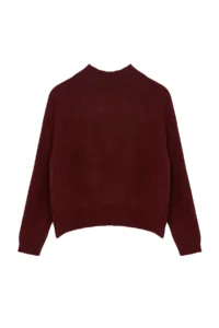 TRENDYOLMİLLA Burgundy Pocket Detail Soft textured High Neck Knitwear Sweater - Image 7