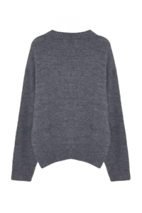TRENDYOLMİLLA Anthracite Wide Pattern Soft textured Knitwear Sweater - Image 9
