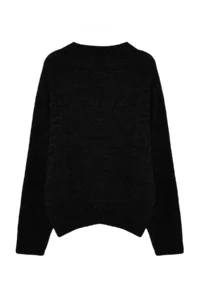 TRENDYOLMİLLA Black Wide Pattern Soft textured Knitwear Sweater - Image 7