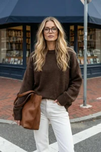 TRENDYOLMİLLA Mink Wide Pattern Soft Textured Knitwear Sweater