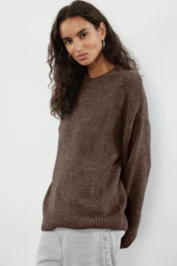TRENDYOLMİLLA Mink Wide Pattern Soft Textured Knitwear Sweater - Image 3