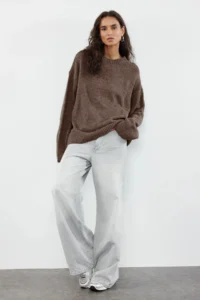 TRENDYOLMİLLA Mink Wide Pattern Soft Textured Knitwear Sweater - Image 4
