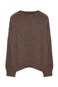 TRENDYOLMİLLA Mink Wide Pattern Soft Textured Knitwear Sweater - Image 7