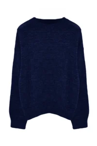 TRENDYOLMİLLA NAVY BLUE Wide Pattern Soft textured Knitwear Sweater - Image 8