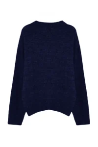 TRENDYOLMİLLA NAVY BLUE Wide Pattern Soft textured Knitwear Sweater - Image 9