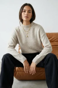 TRENDYOLMİLLA Stone Wide Pattern Soft textured Knitwear Sweater - Image 2