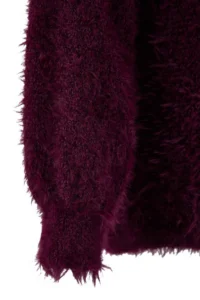 TRENDYOLMİLLA Plum Hairy Wide Pattern Turndown collar Knitwear Sweater - Image 7