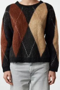 TRENDYOLMİLLA Black Color Blocked Soft textured Knitwear Sweater - Image 4