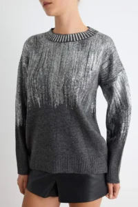 TRENDYOLMİLLA Anthracite Soft textured Wide Pattern Basic Knitwear Sweater - Image 3