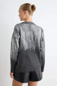 TRENDYOLMİLLA Anthracite Soft textured Wide Pattern Basic Knitwear Sweater - Image 4